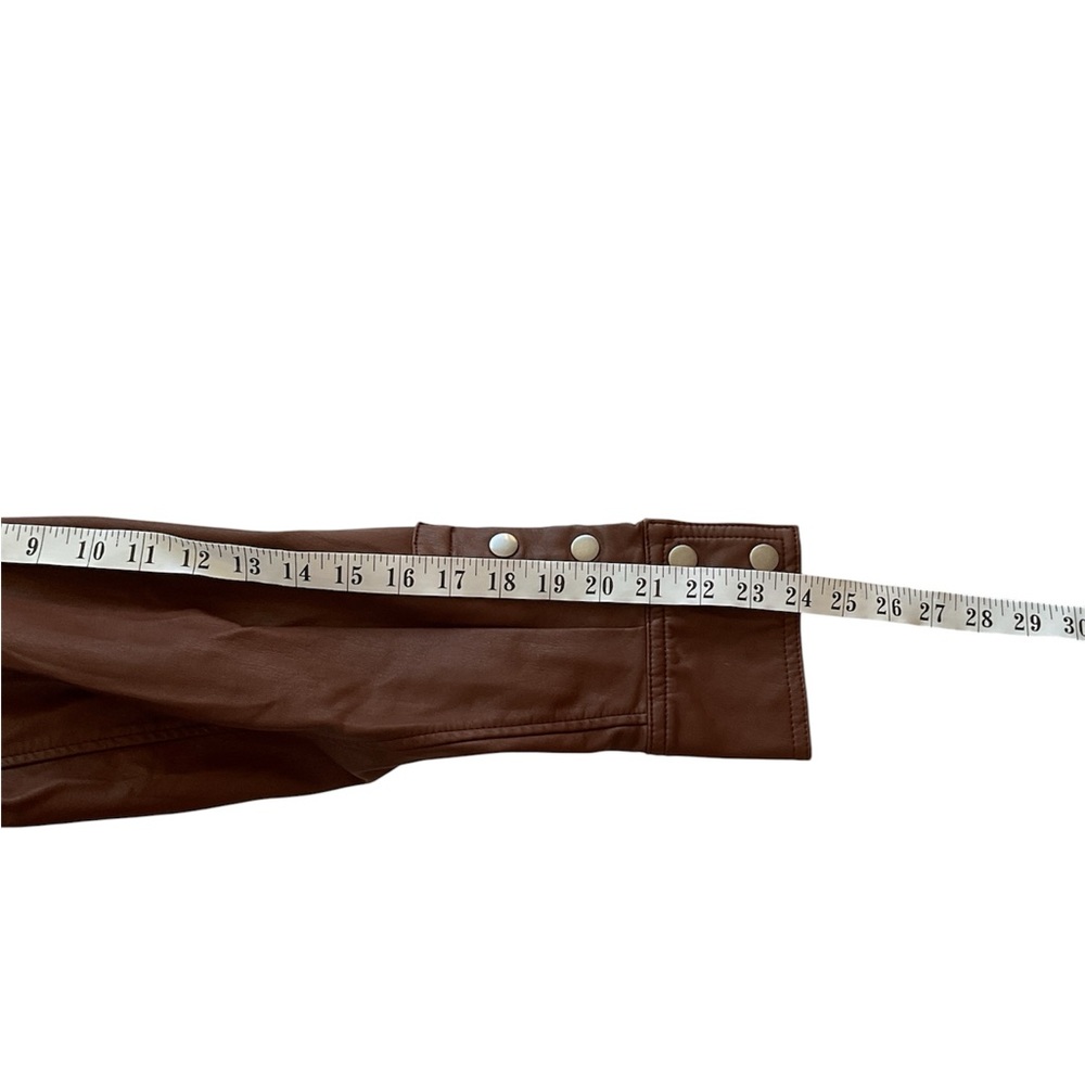 Free People We The Free Easy Rider Faux Leather Shacket Brown, M - Picture 14 of 15